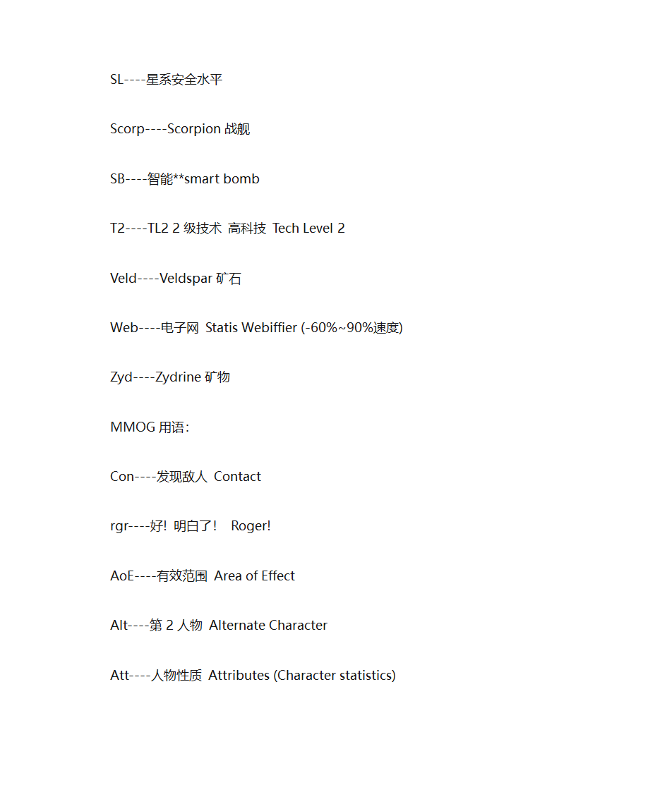 EVE游戏术语第9页