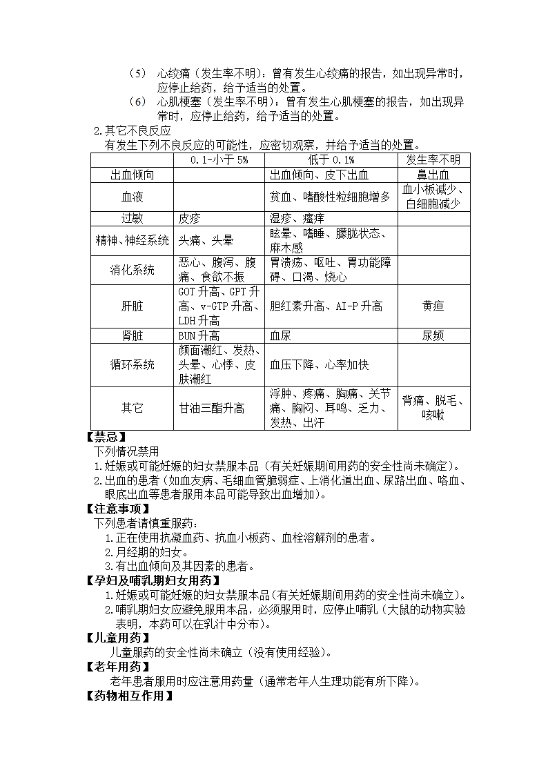 贝前列素钠片说明书第2页