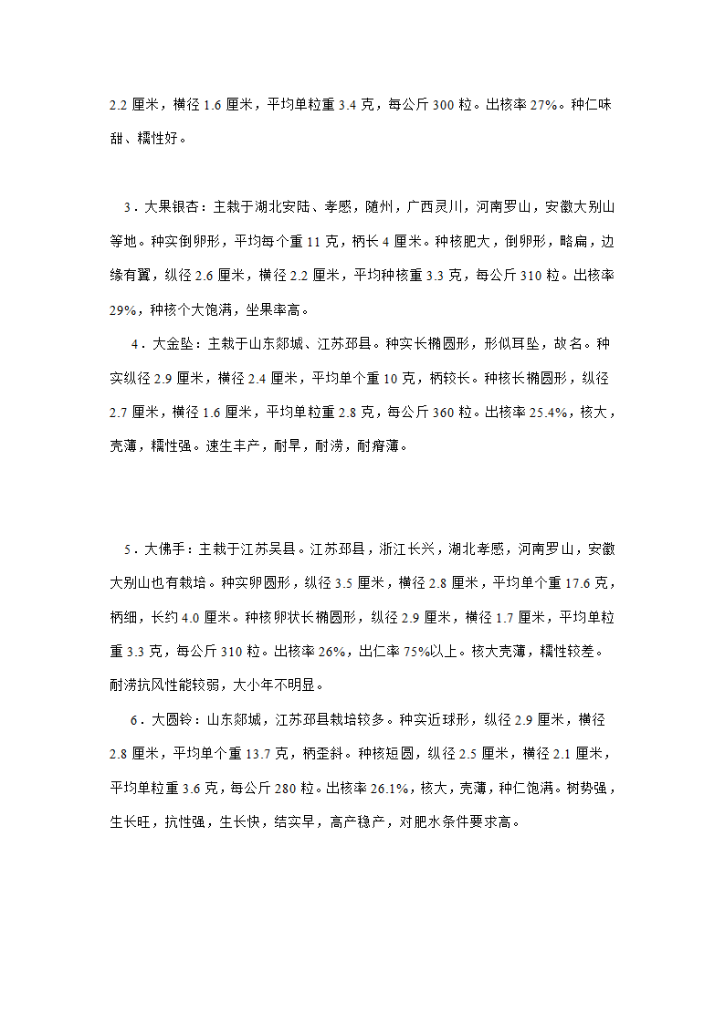 白果的常见种类第2页