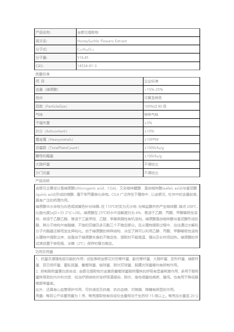 金银花提取物