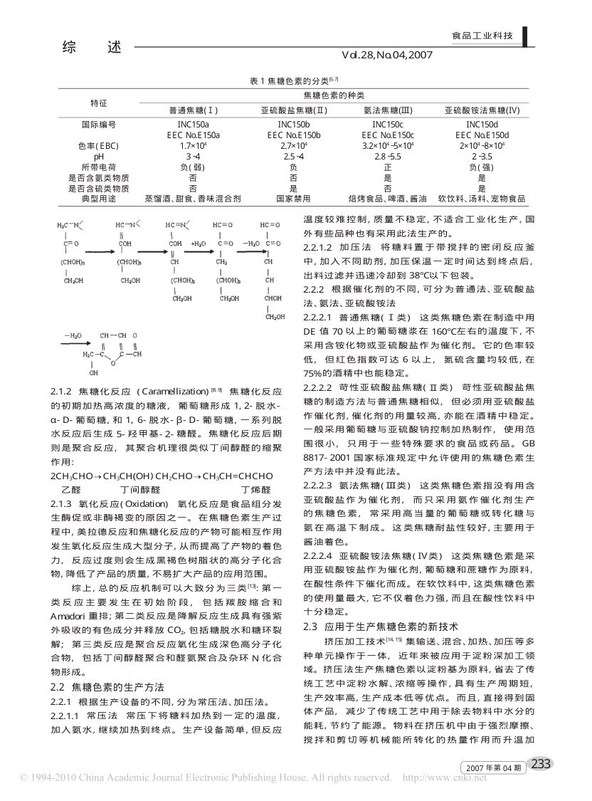 焦糖色素生产及应用的进展第2页