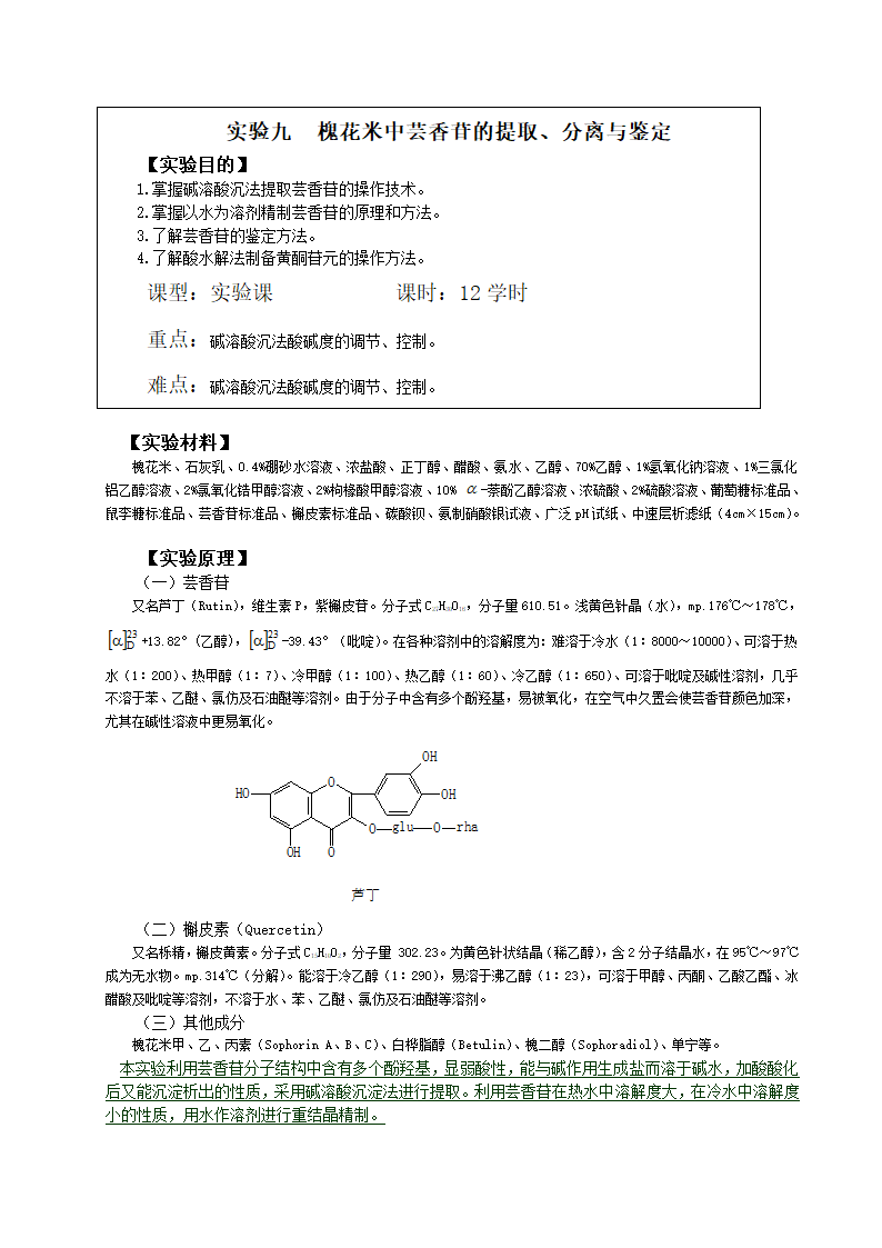 实验芸香苷的提取第1页