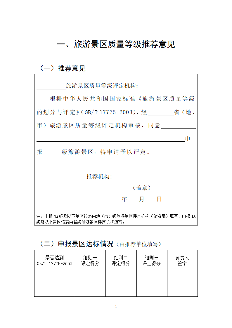 A景区推荐意见第1页