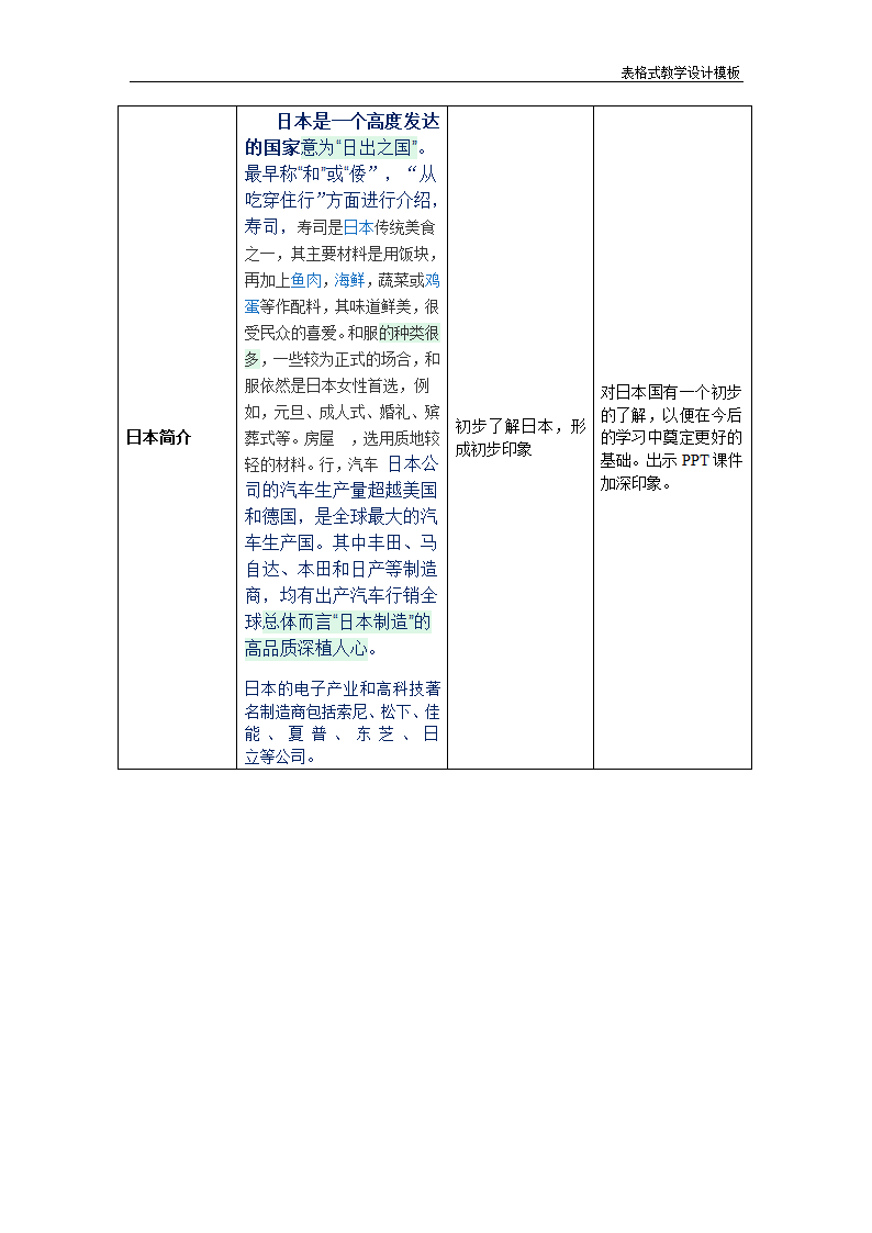 《日本》教学设计方案第3页