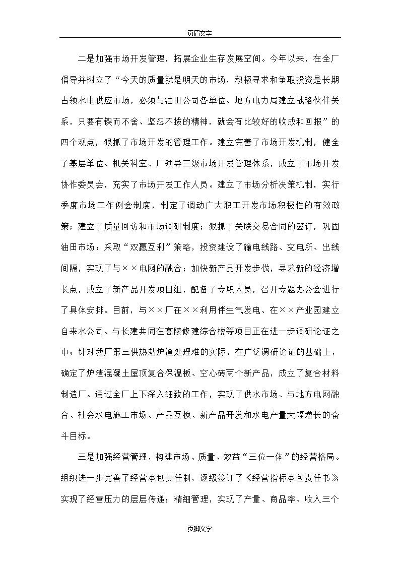 厂长书记个人述职报告第6页