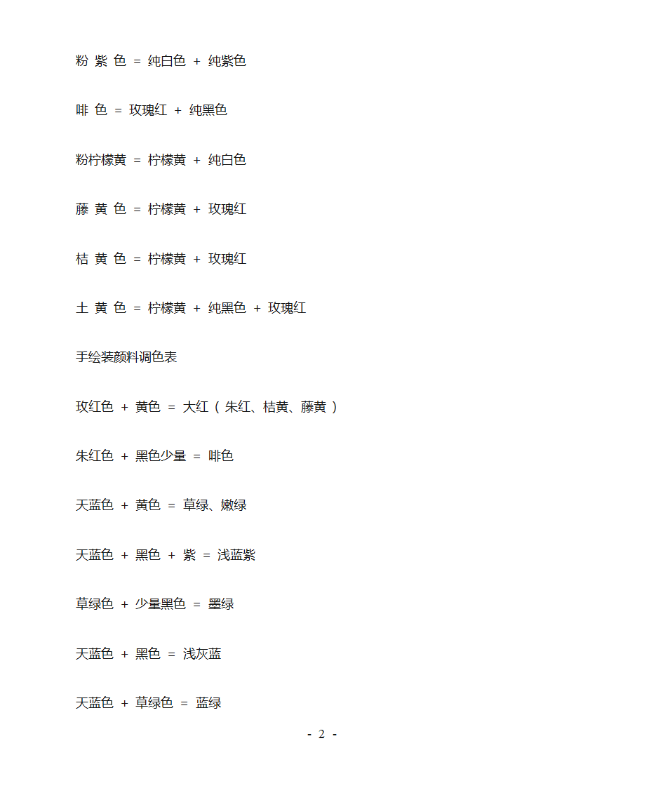 颜料调色表第2页