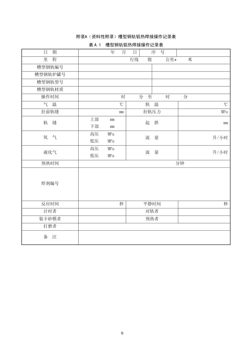 槽型轨铝热焊焊接标准第11页