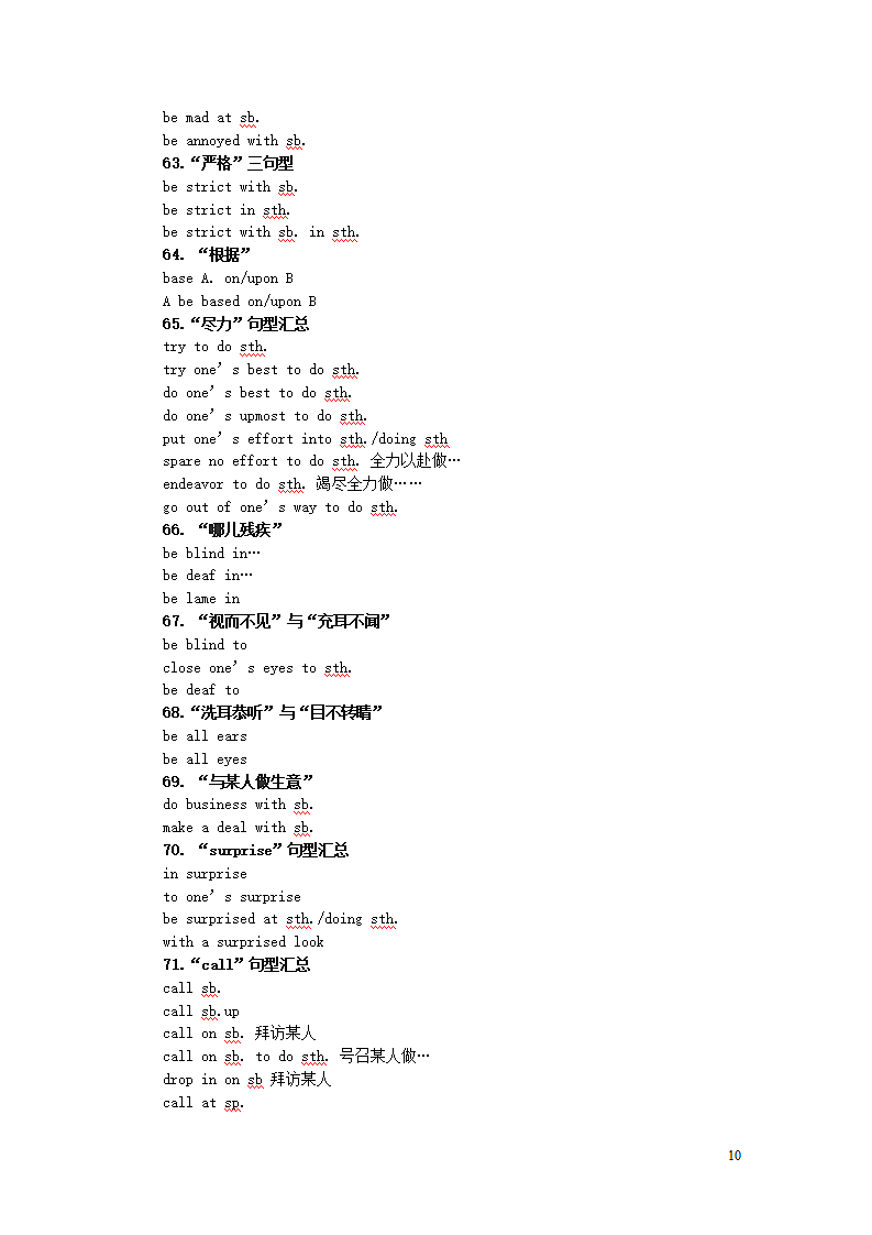 高考英语总复习：100个常见的同义词短语和句型.doc第10页