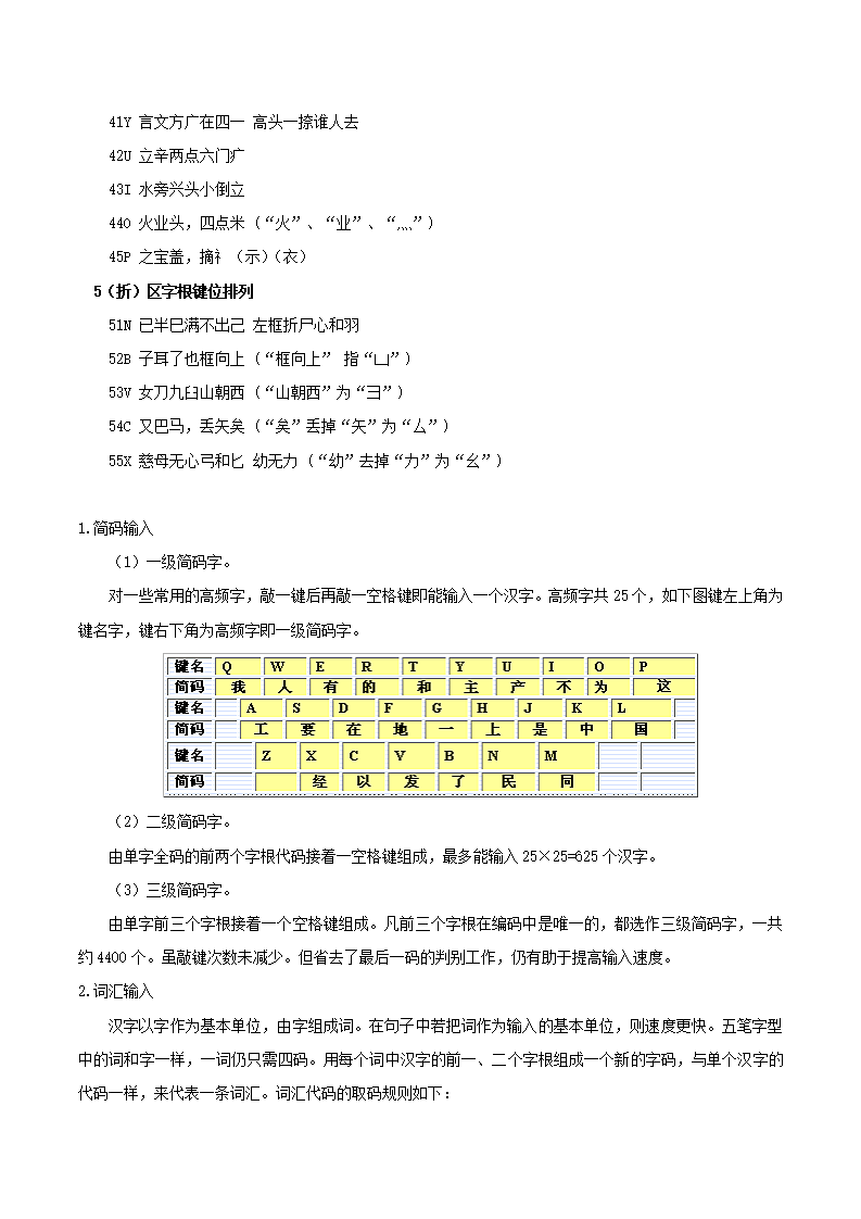 五笔打字教程第4页