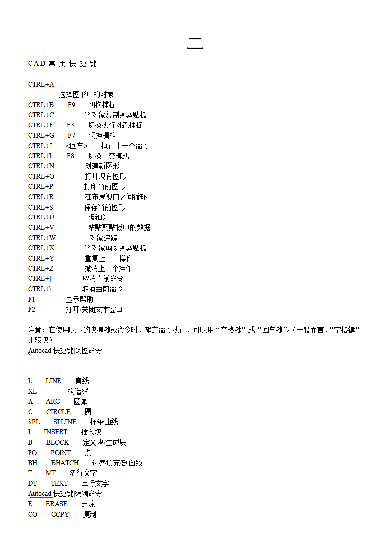 AutoCAD常用命令表快捷输入法第4页