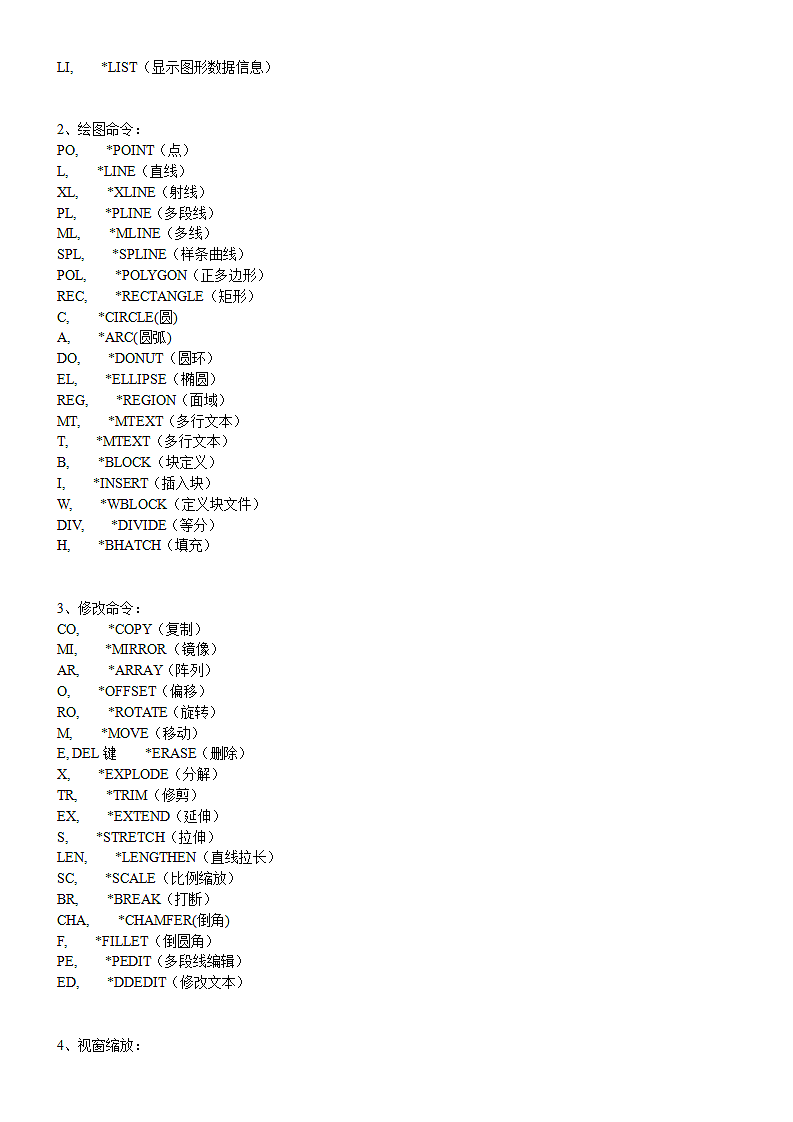 AutoCAD常用命令表快捷输入法第6页