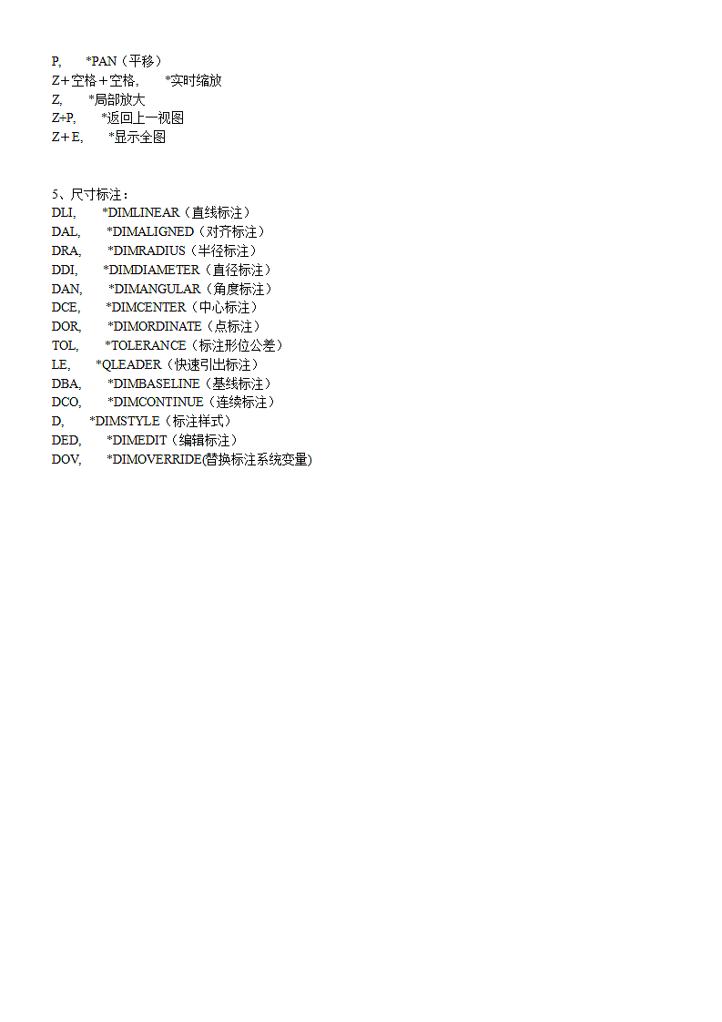 AutoCAD常用命令表快捷输入法第7页