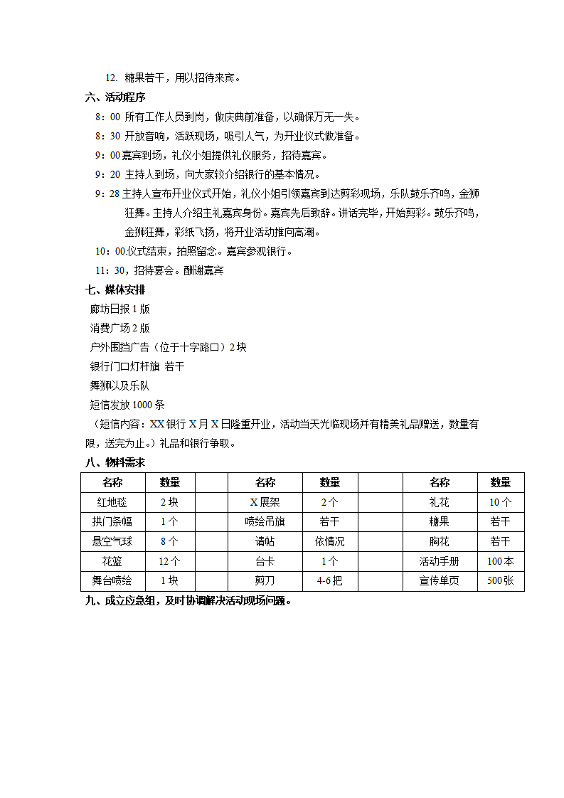 银行开业活动方案第2页