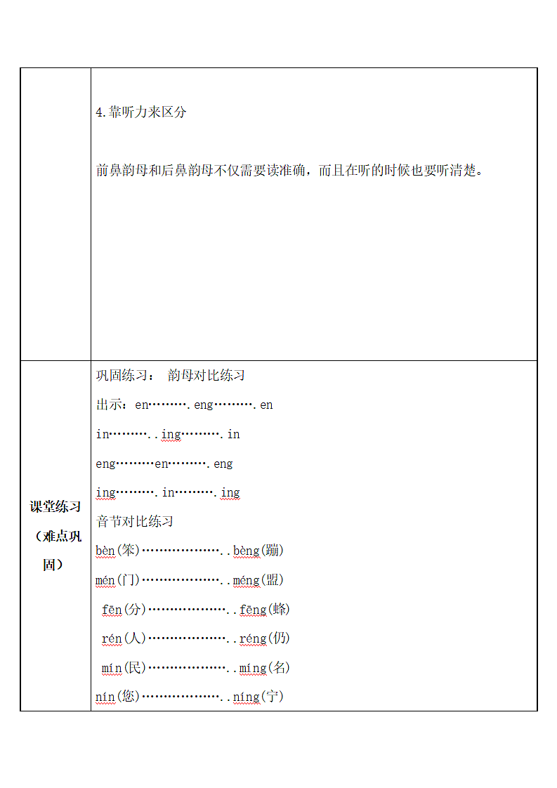 汉语拼音前鼻音和后鼻音doc第3页