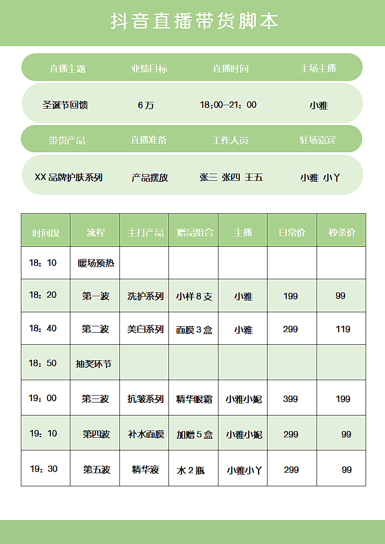 抖音直播带货脚本第1页