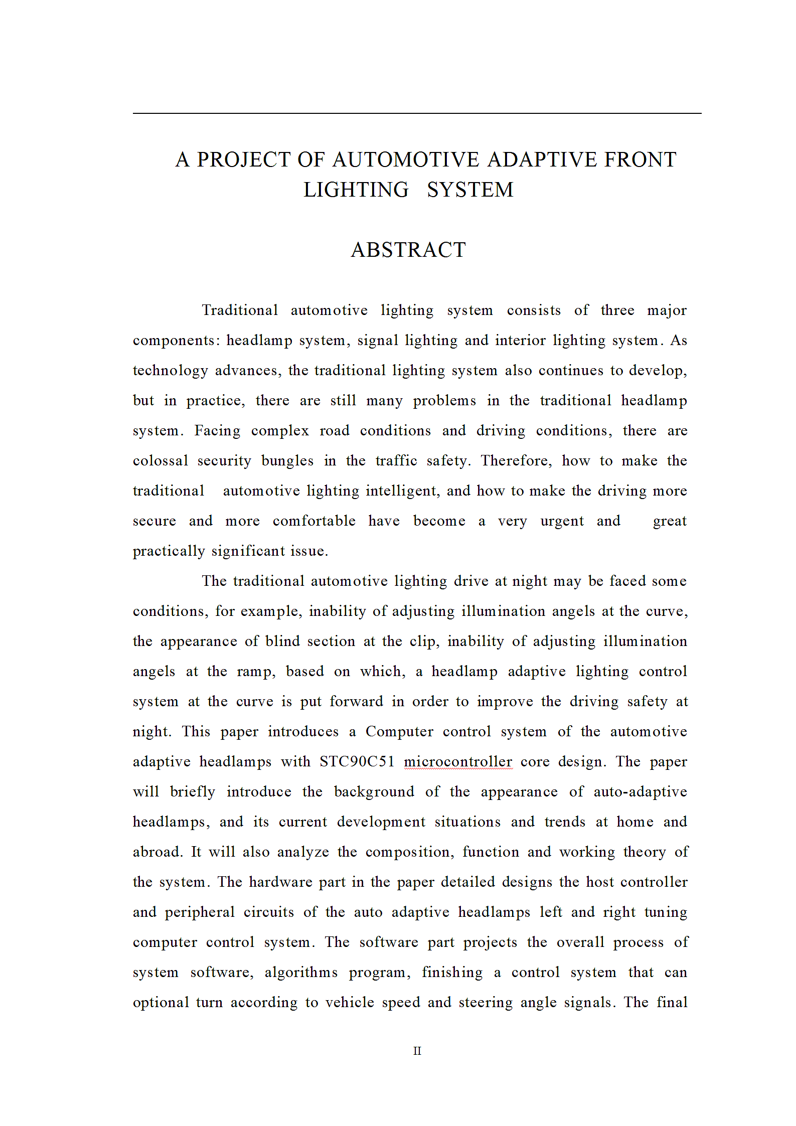汽车自适应前照灯系统的设计论文第2页