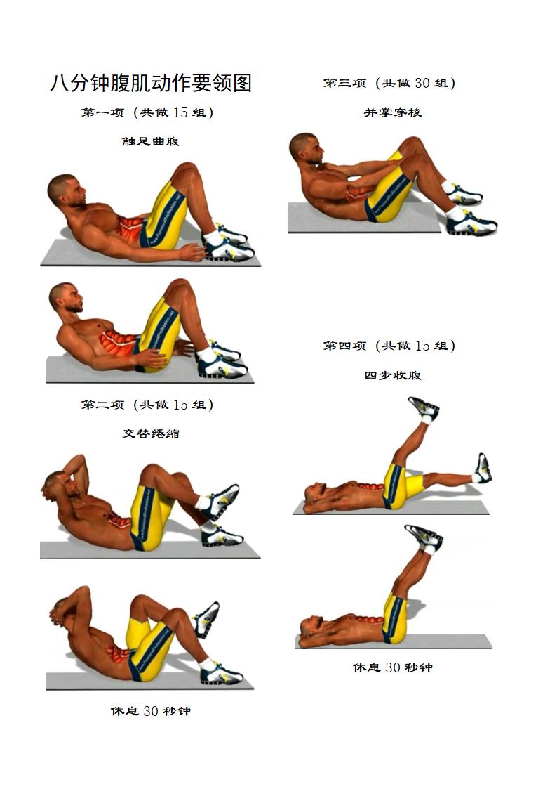 八分钟腹肌锻炼图解第1页