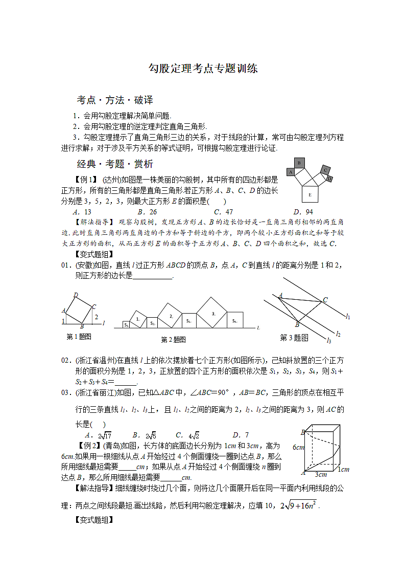 勾股定理考点专题训练第1页