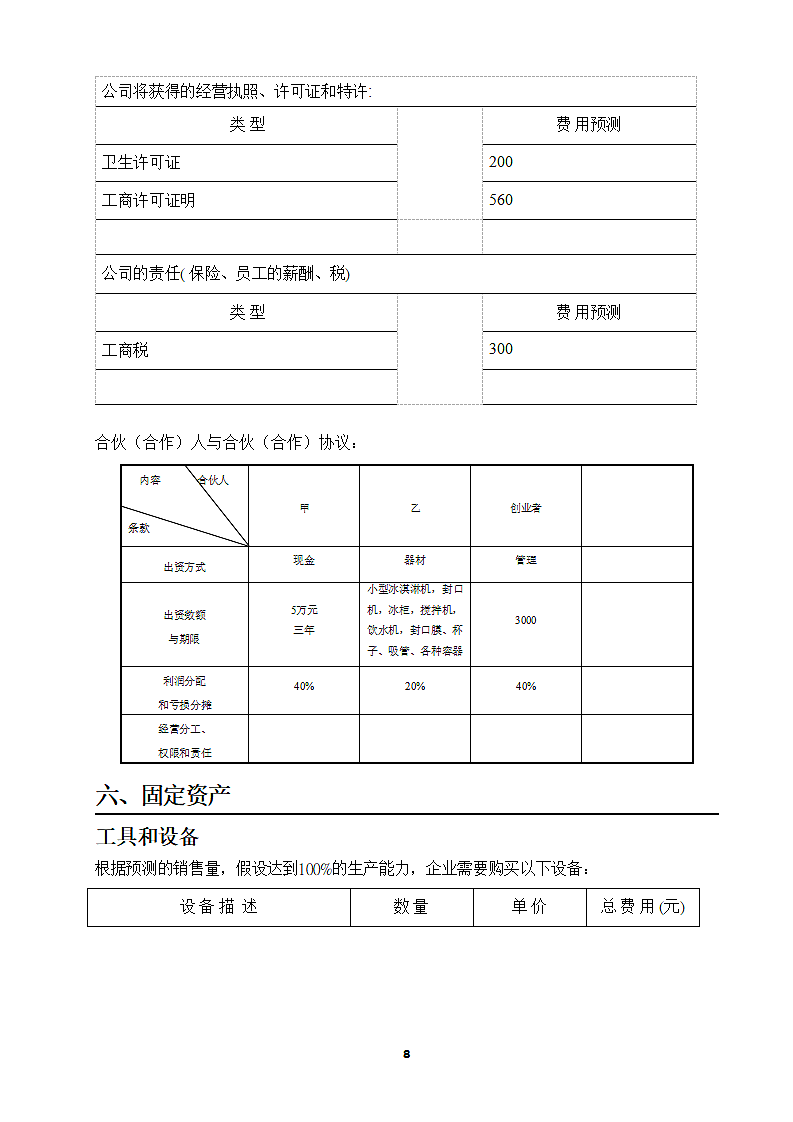 冰淇淋店商业计划书第8页