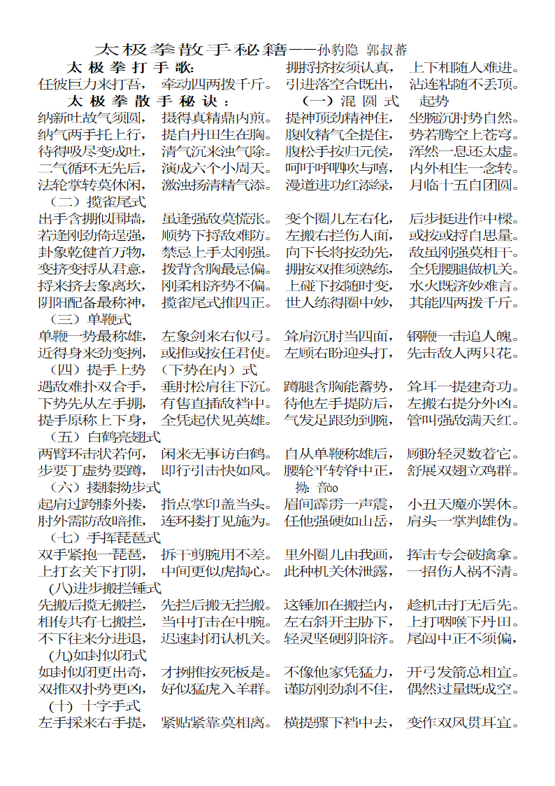 太极拳散手秘籍第1页