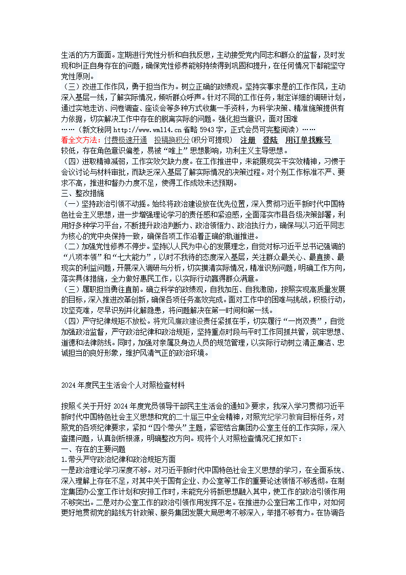 民主生活会方案怎么写第4页