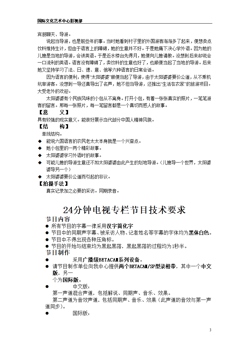 电视专题片策划方案第3页