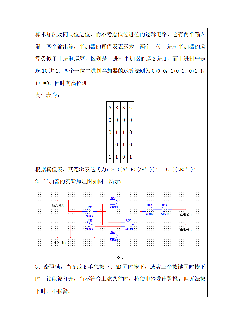 组合逻辑电路实验报告.docx第2页