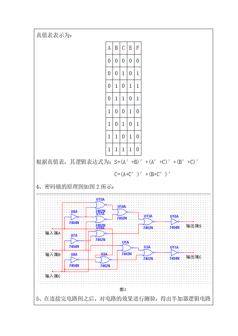 组合逻辑电路实验报告.docx第3页