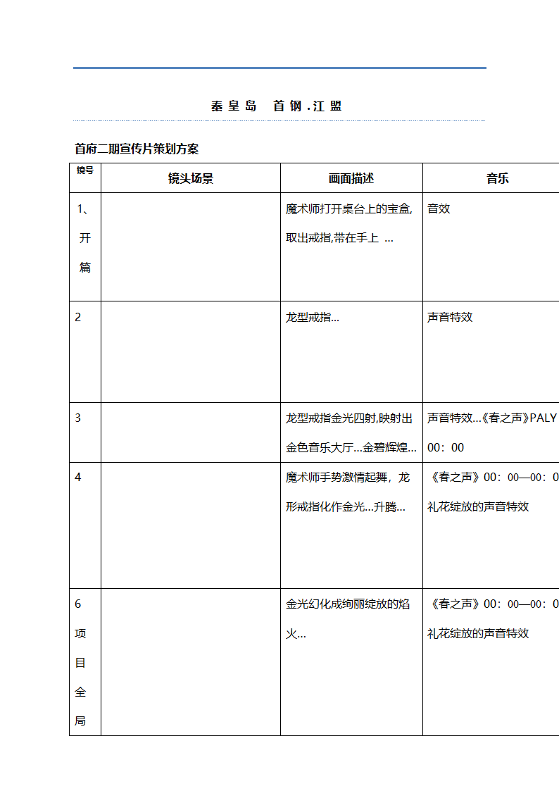 宣传片策划方案第1页