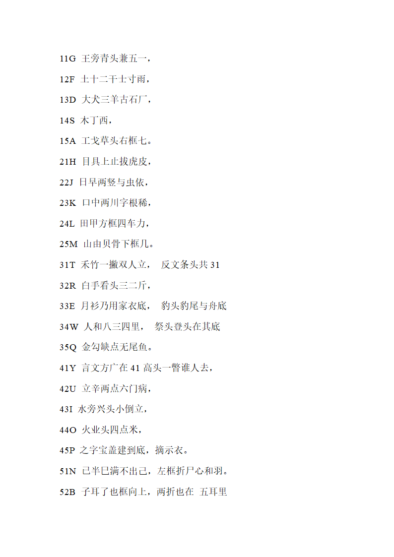 五笔拆字规则