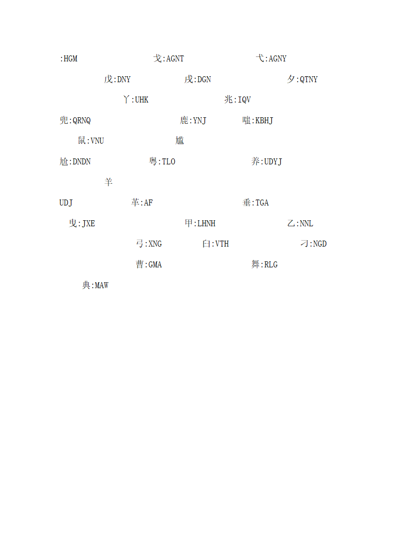 五笔难拆字表第6页