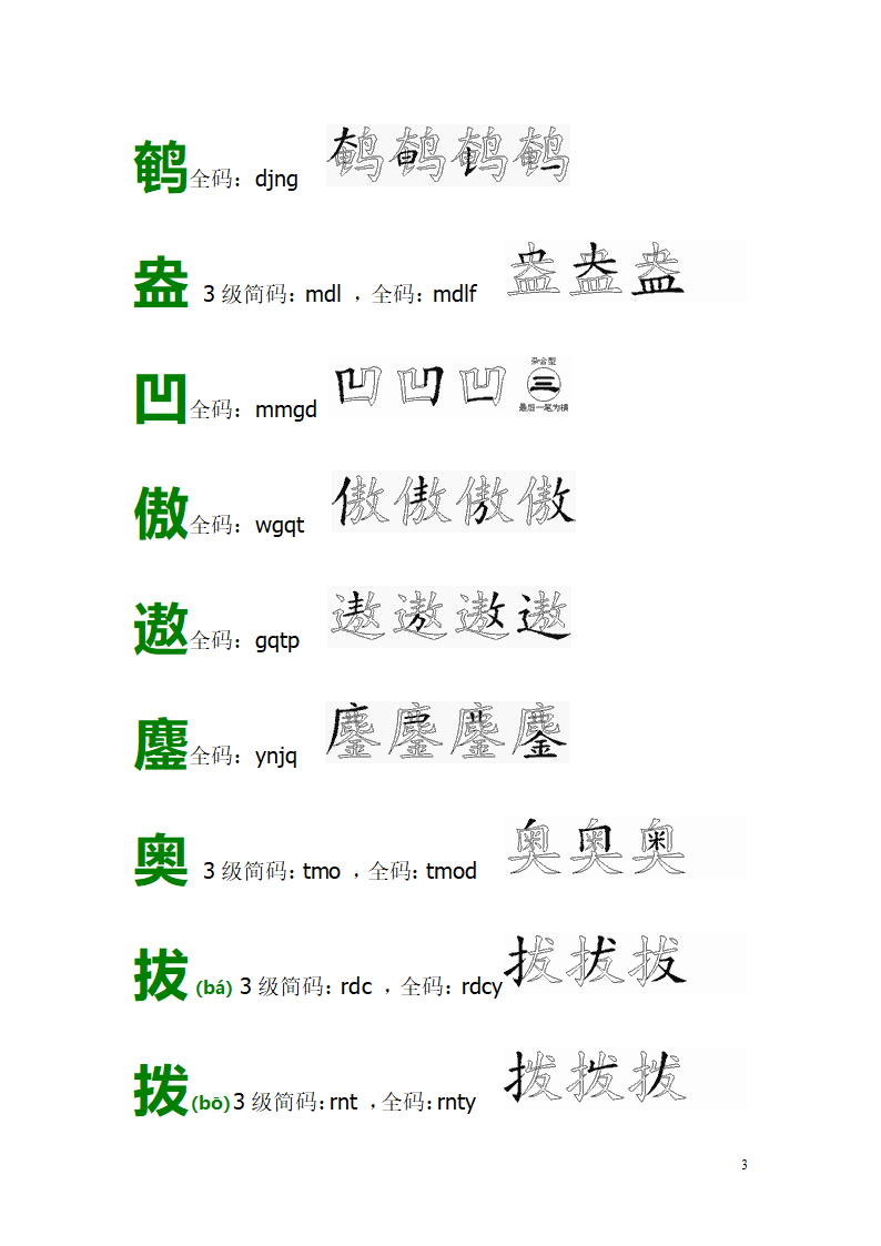 五笔易错字拆字图解第3页