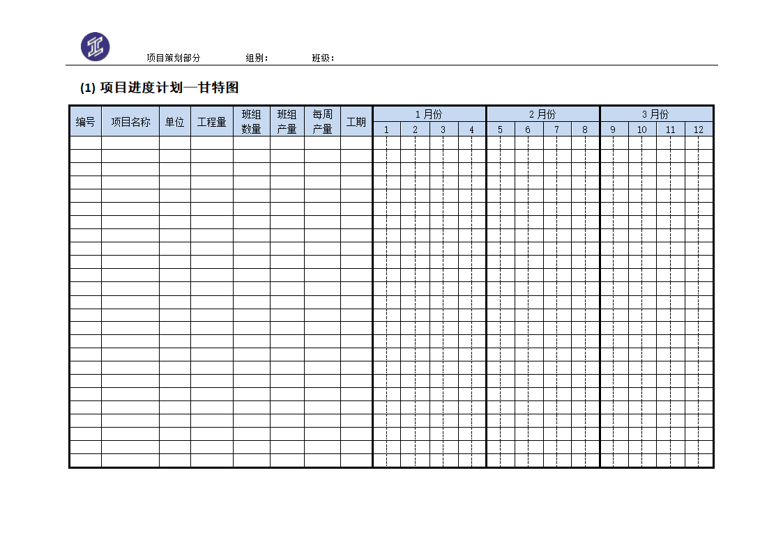 项目策划工具表第1页