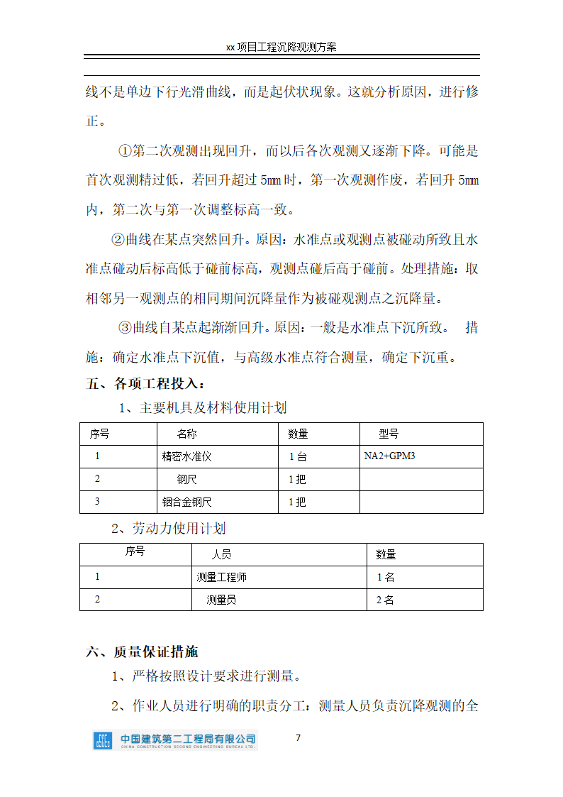 项目沉降观测方案第7页