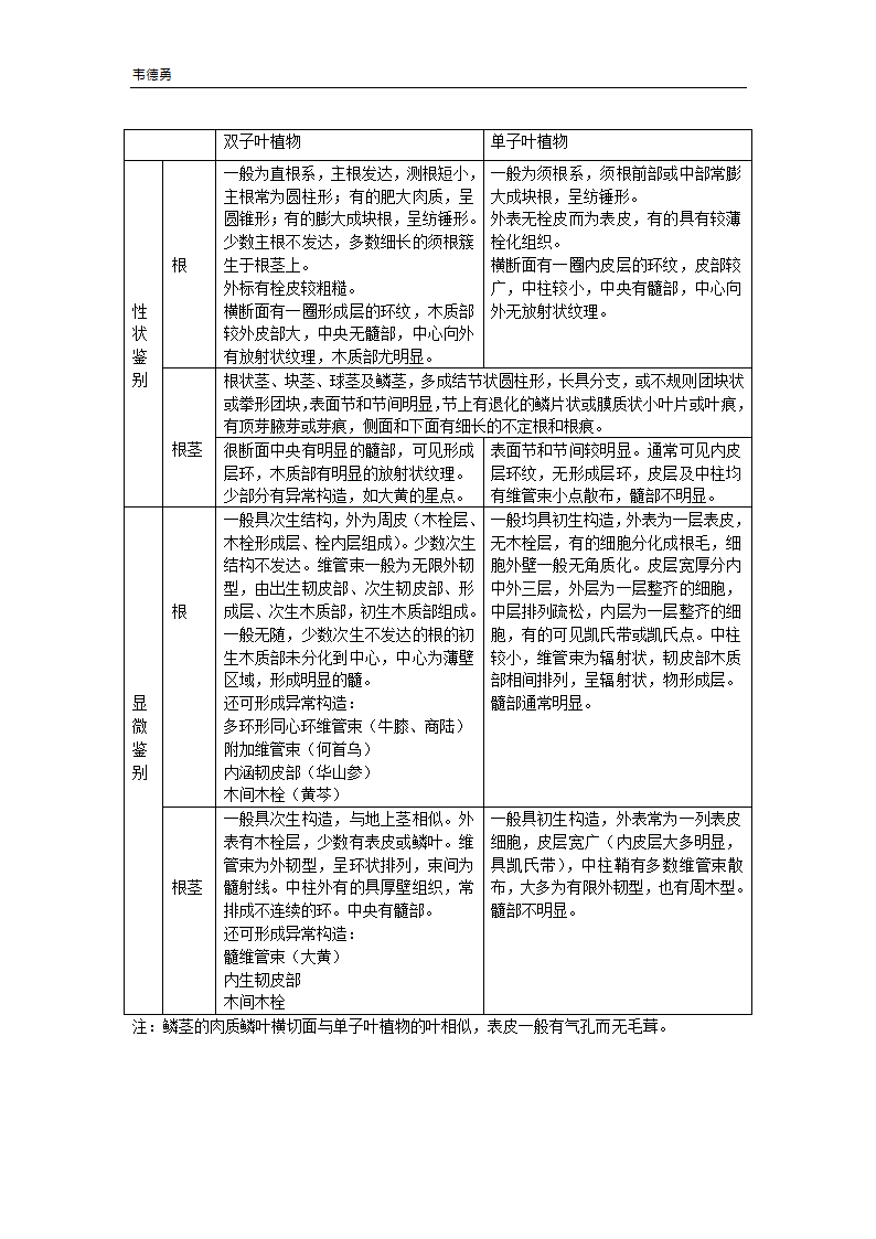 单子叶植物与双子叶植物根与根茎第1页