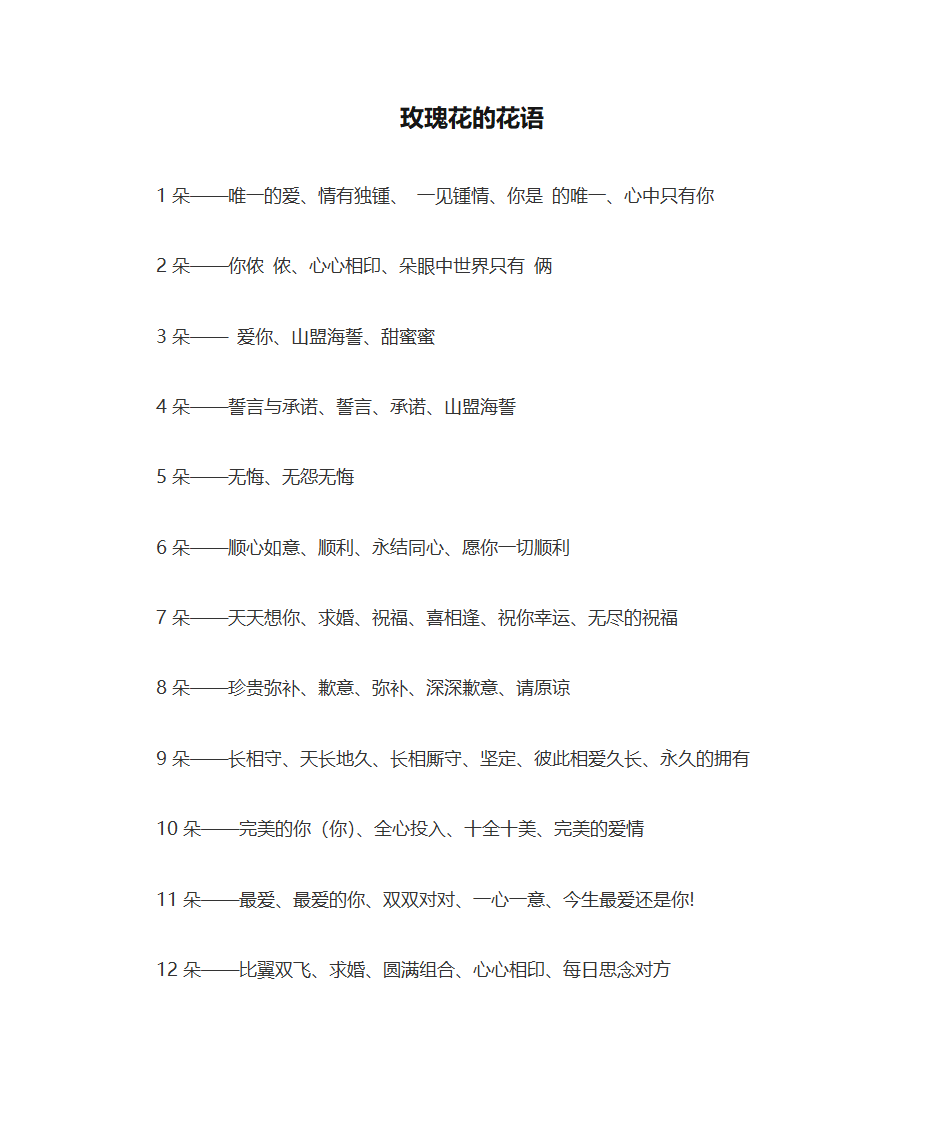 玫瑰花的花语第1页