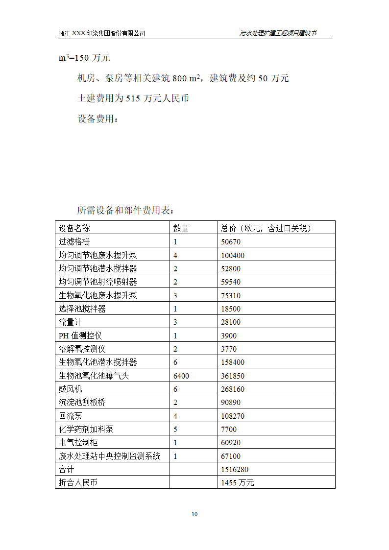 污水处理项目建议书第11页