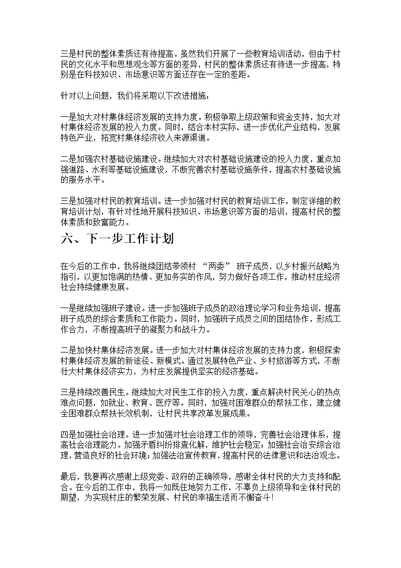 村书记述职报告第4页