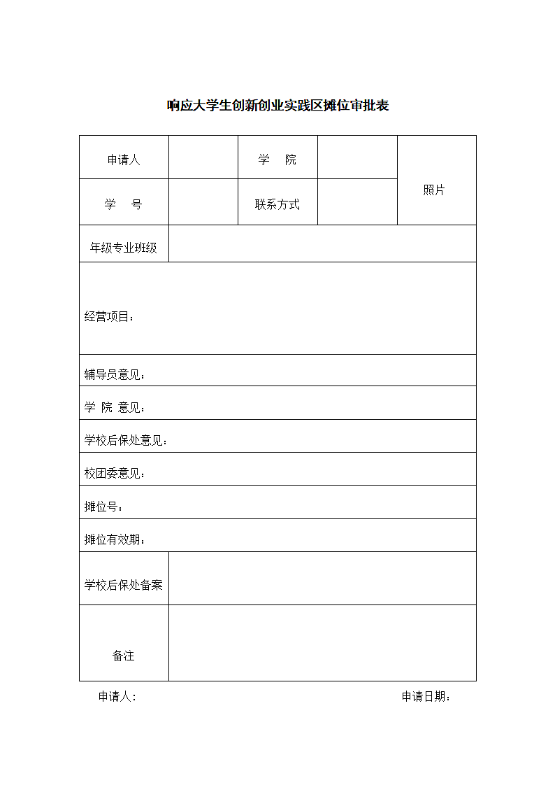 大学生创新创业实践区摊位审批表.docx第1页