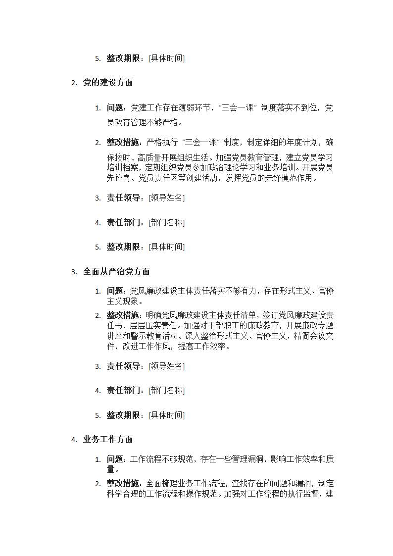 关于巡察组巡察反馈意见整改方案第2页