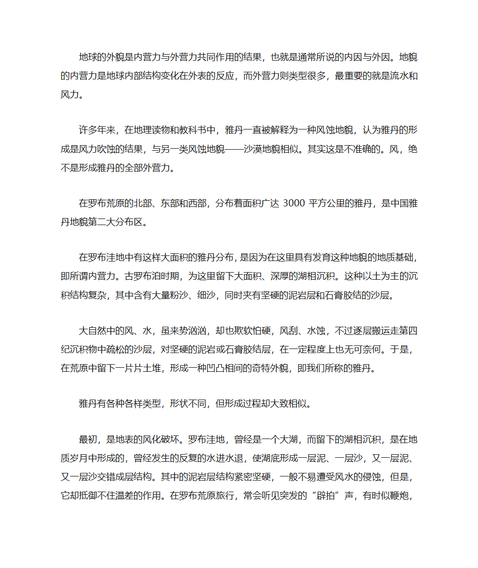 雅丹地貌简介第4页