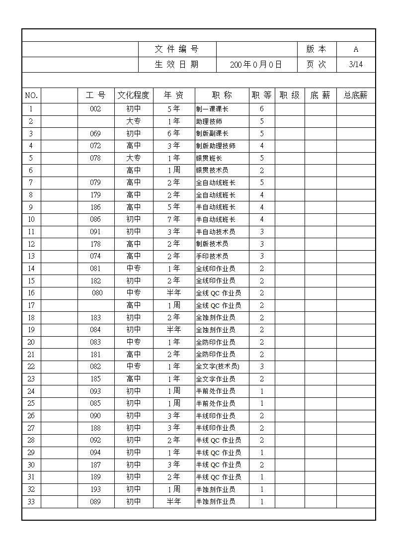 XX电子发展公司职位分析表.doc第3页