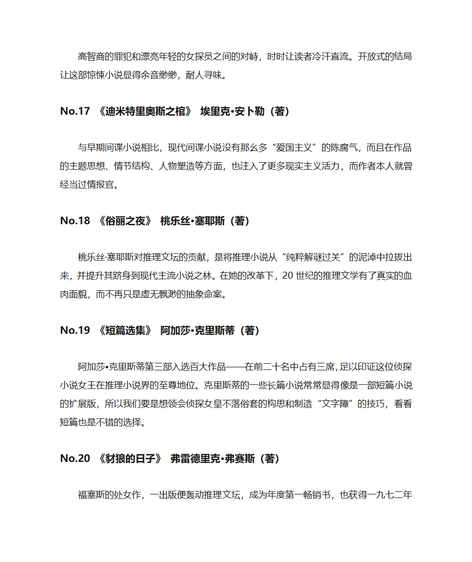 悬疑推理迷们必读的50部经典推理小说第5页