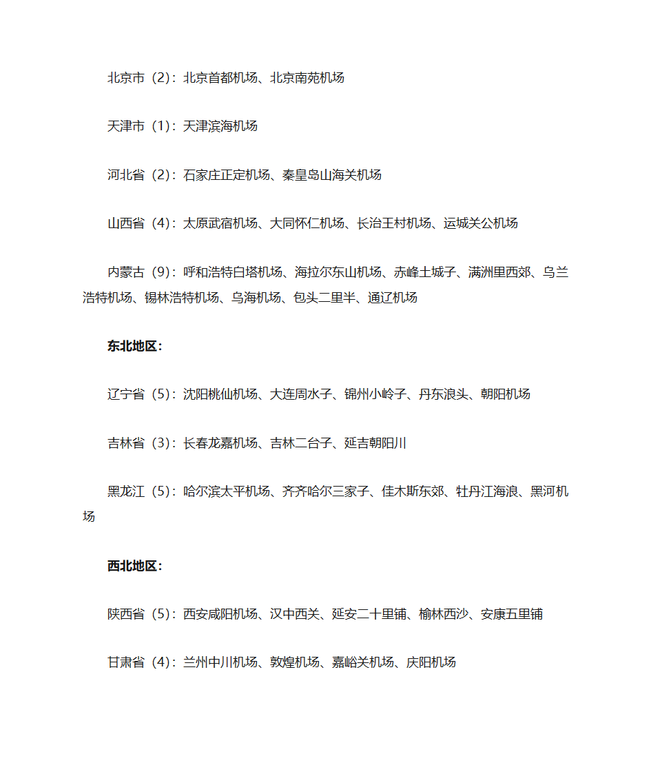 全国的机场名称第2页