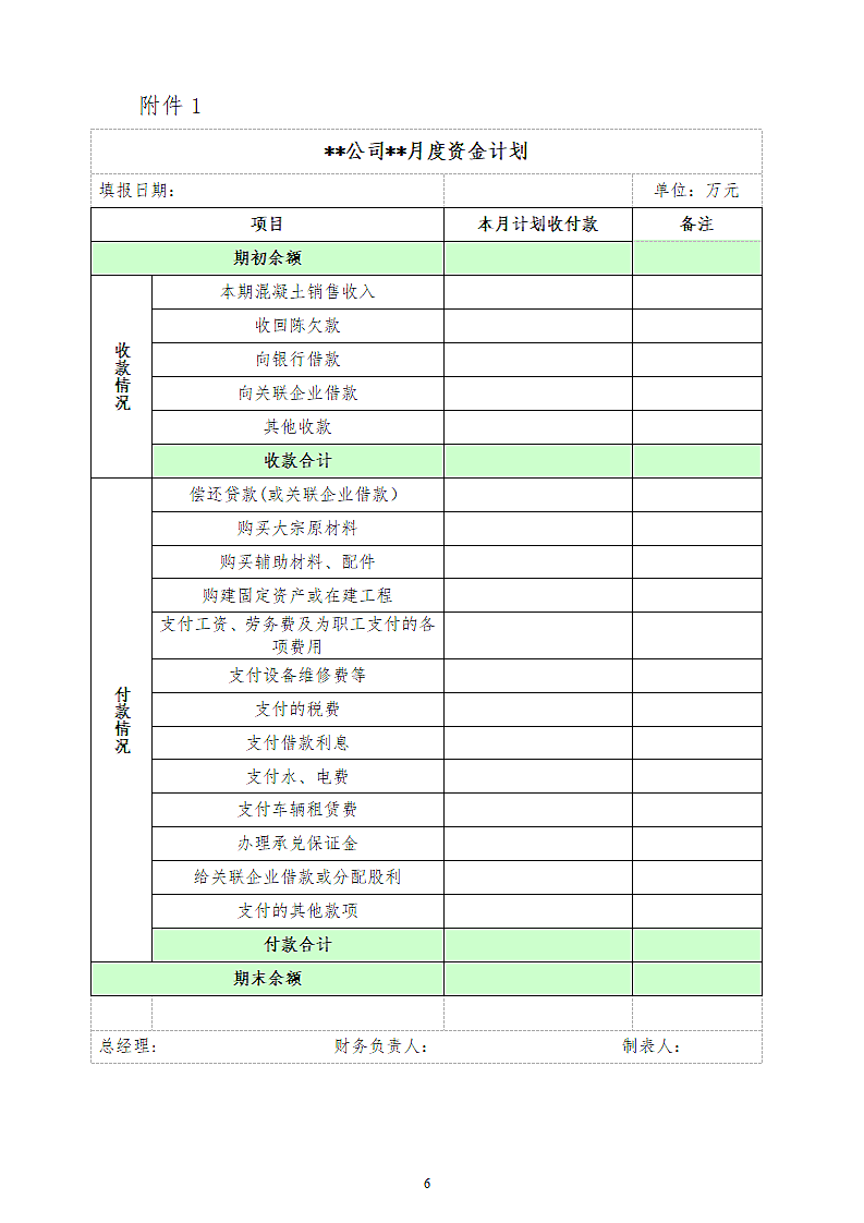 月度资金分析模版.wpt第6页