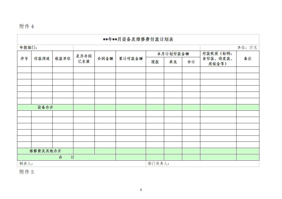 月度资金分析模版.wpt第9页