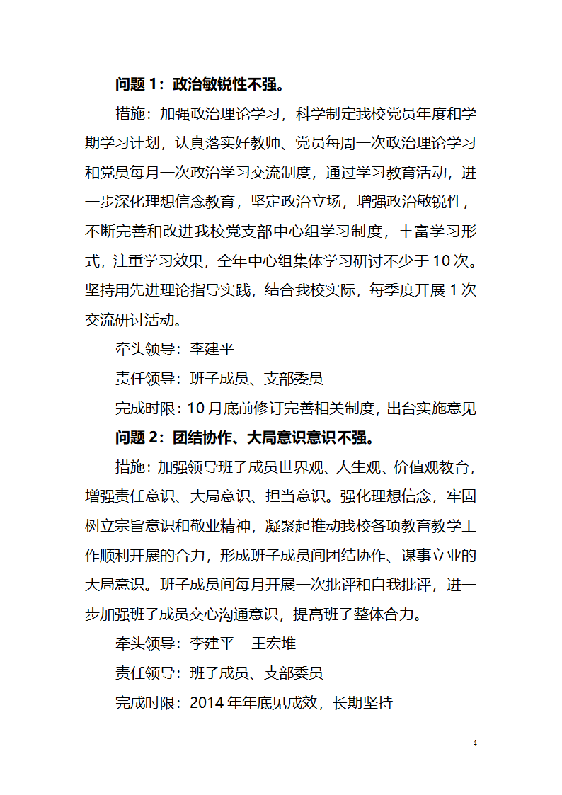 党支部整改方案第4页