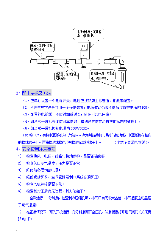 冷干机--JAL使用说明书第10页