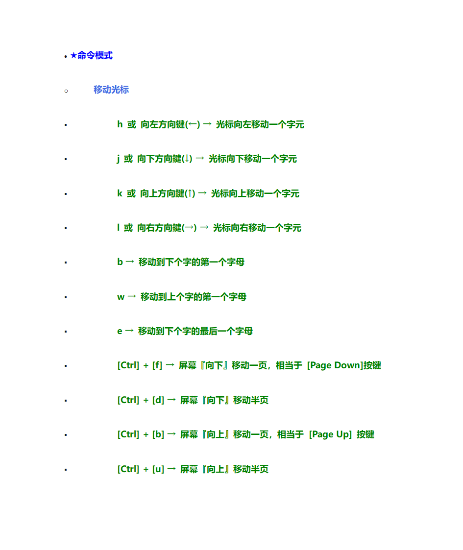 vi常用命令第1页