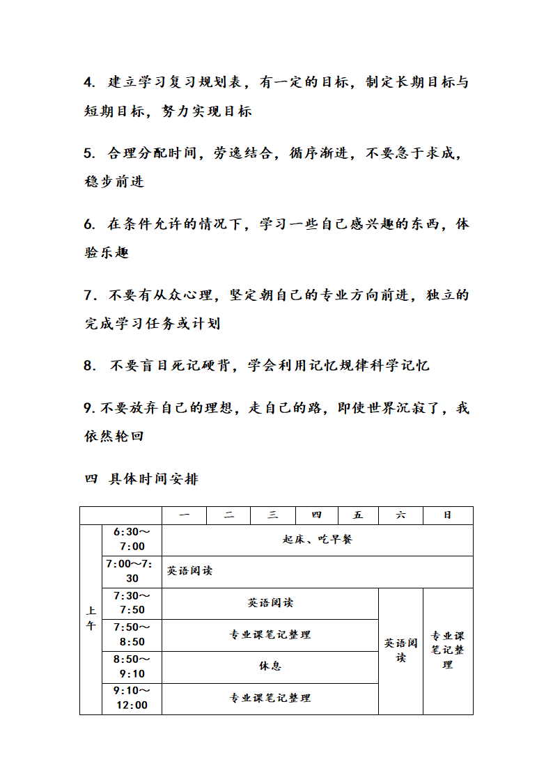 考研规划表第2页